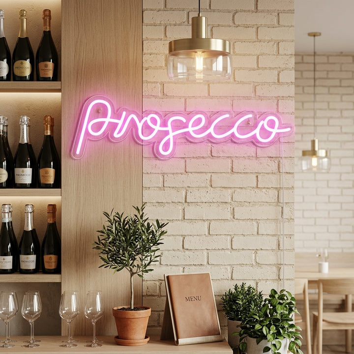 "Prosecco Bar À Bière" Enseigne Lumineuse en Néon