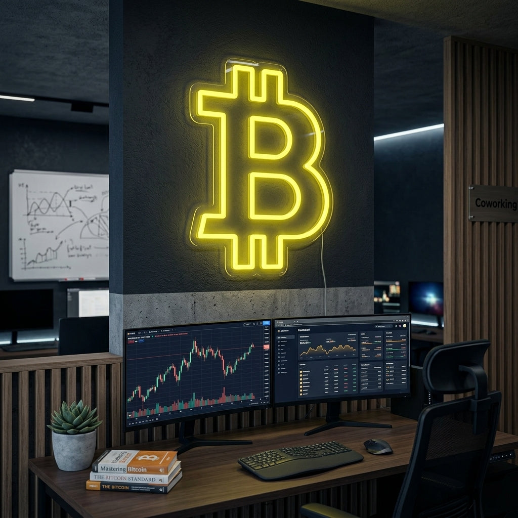"Bitcoin B" Enseigne Lumineuse en Néon