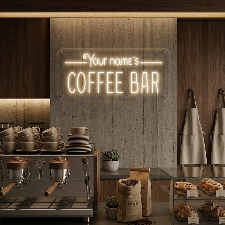 "Your Name's Coffee Bar" Enseigne Lumineuse en Néon