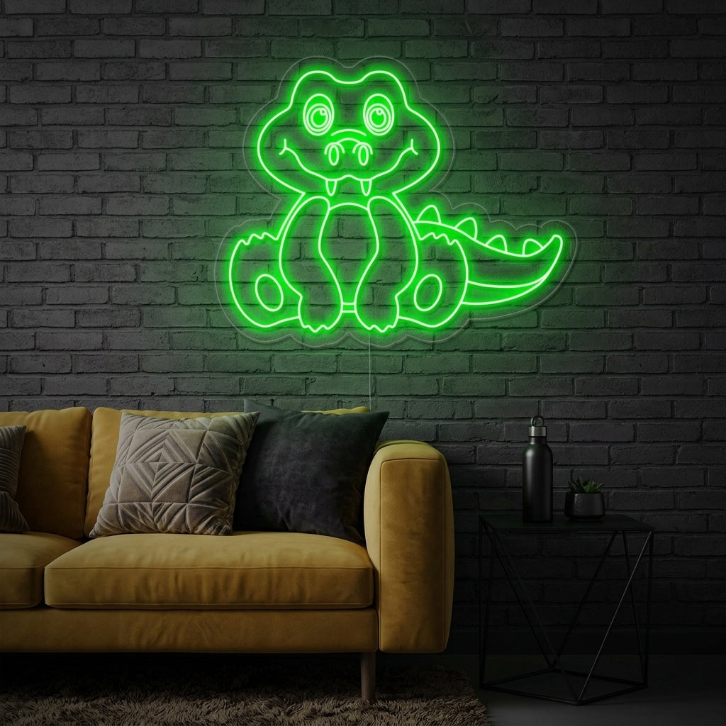"Alligator" Enseigne Lumineuse en Néon