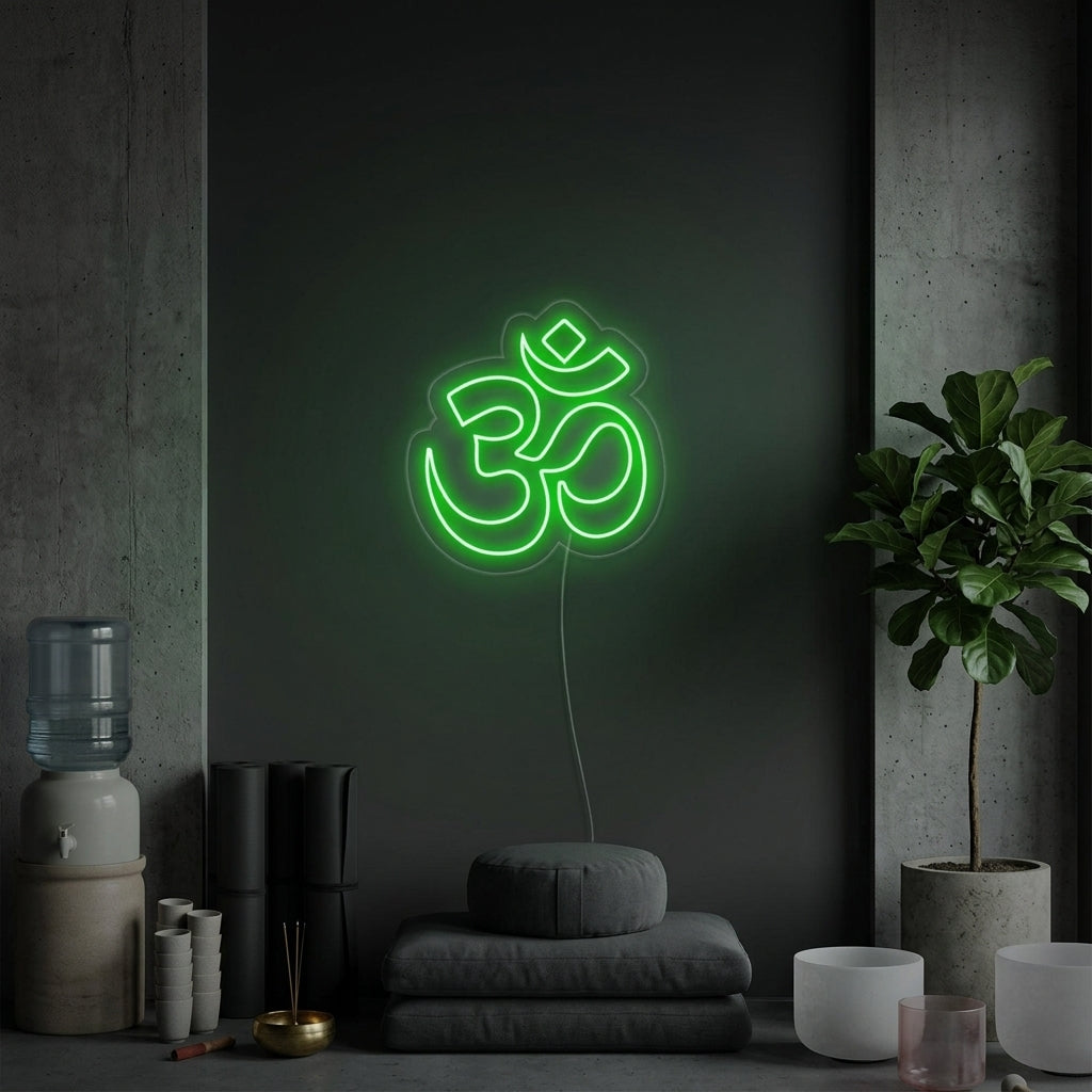 "Om Yoga, Décoration Yoga, Art Mural Yoga" Enseigne Lumineuse en Néon