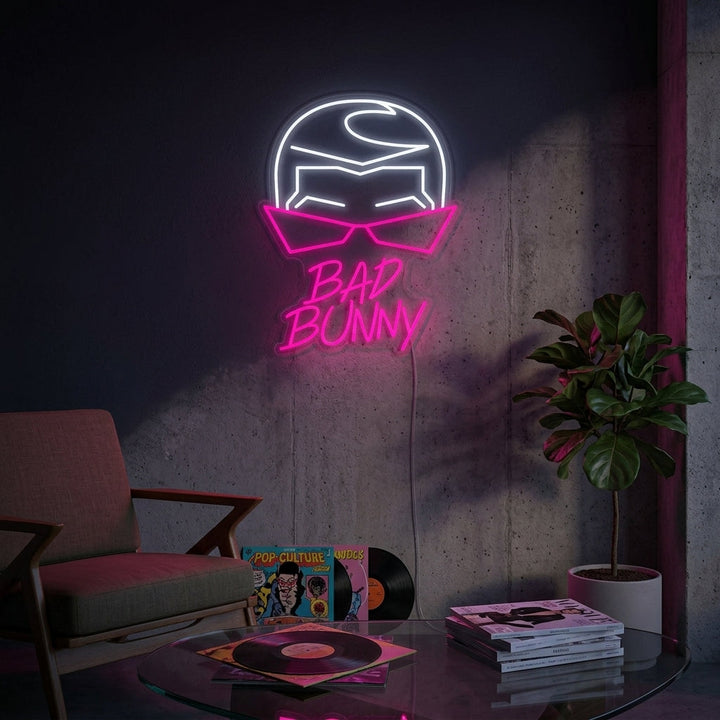 "Bad Bunny Chanteur Et Rappeur" Enseigne Lumineuse en Néon