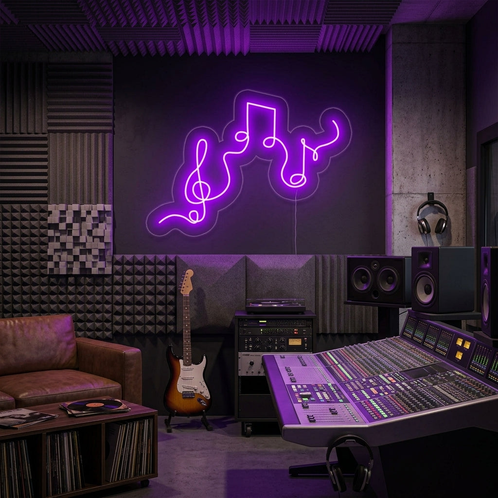 "Notes De Musique" Enseigne Lumineuse en Néon