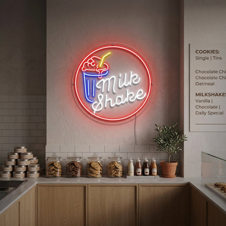 "Milk Shake" Enseigne Lumineuse en Néon