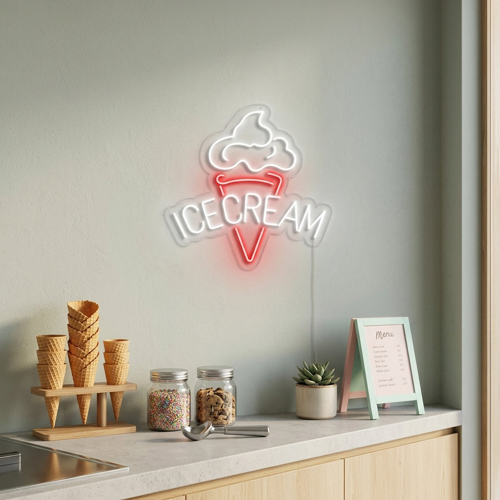 "Ice Cream" Lumineuse en Néon