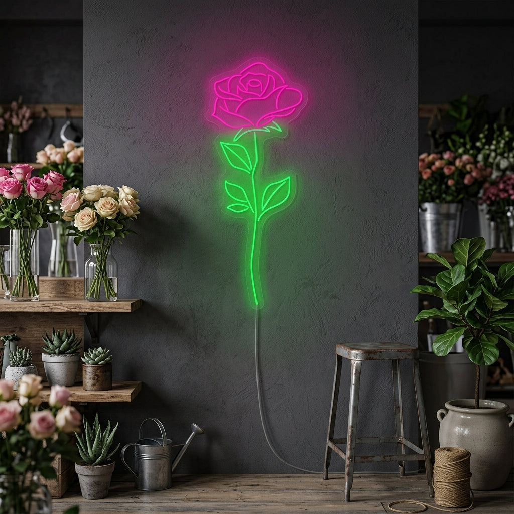 "Rose rose" Enseigne néon