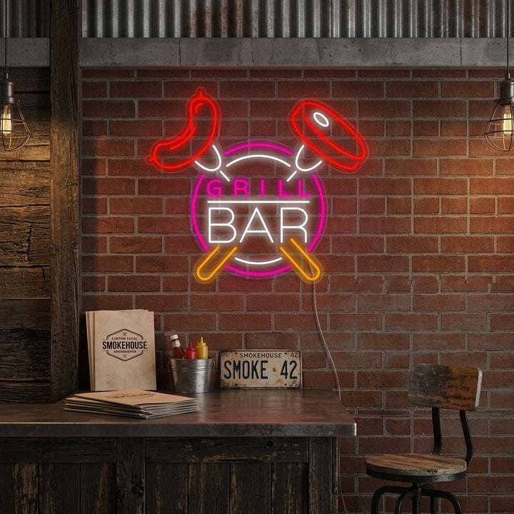 "Grill Bar" Lumineuse en Néon