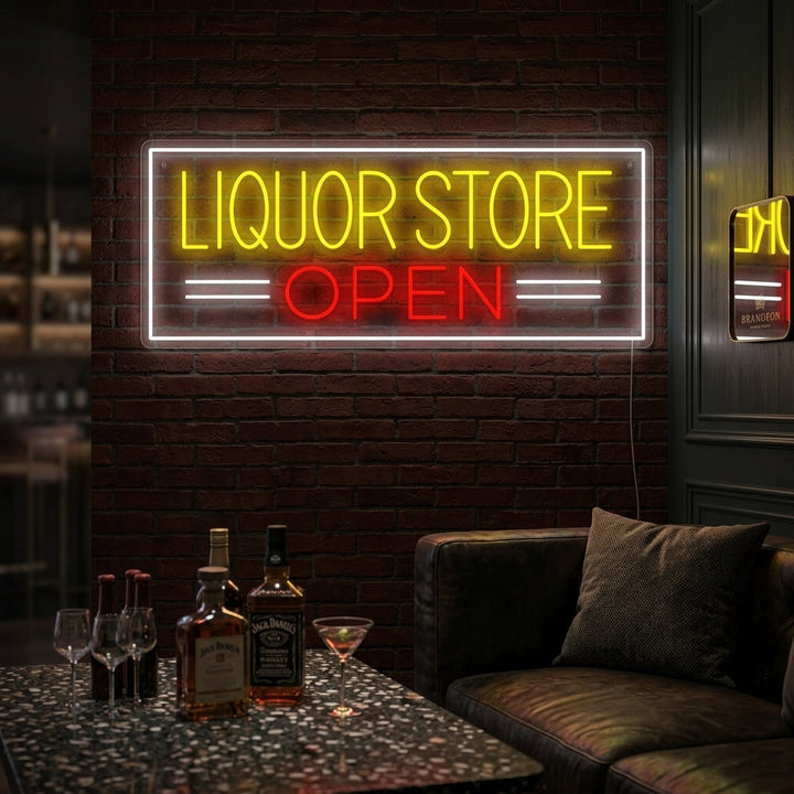 "Liquor Store Open" Enseigne néon