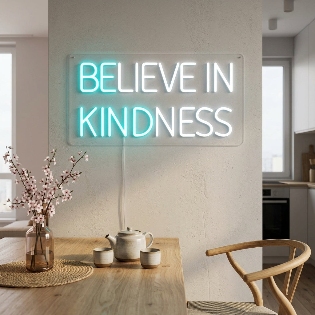 "DELIEVE IN KINDNESS" Enseigne Lumineuse en Néon