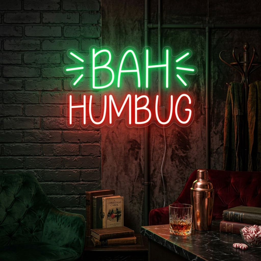 "Bah Humbug" Enseigne Lumineuse en Néon