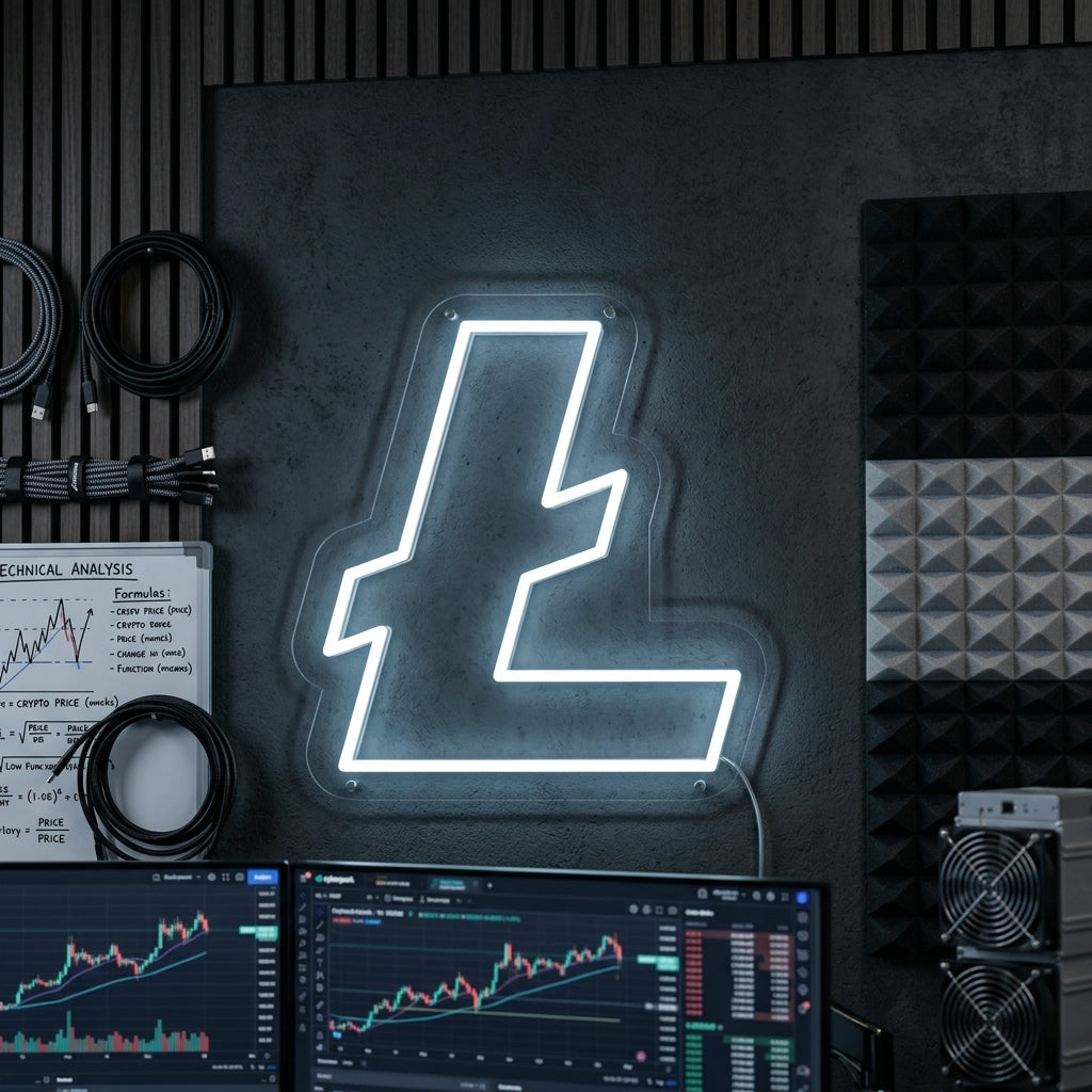"Cryptomonnaie Litecoin (LTC)" Enseigne Lumineuse en Néon