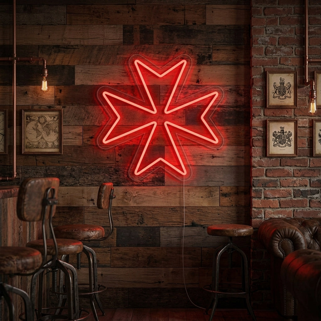 "Croix Maltaise" Enseigne Lumineuse en Néon