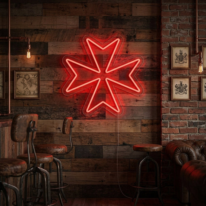 "Croix Maltaise" Enseigne Lumineuse en Néon