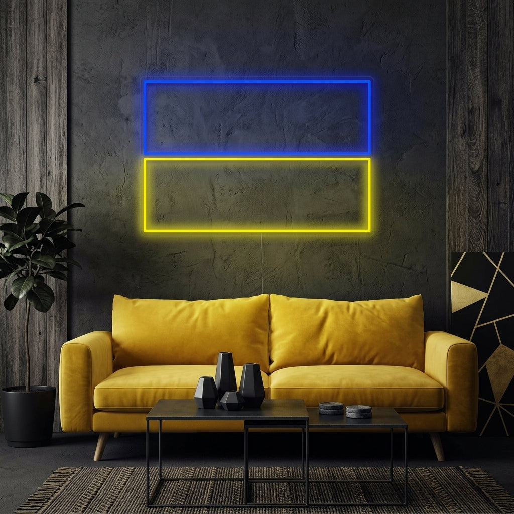 "Drapeau De L'Ukraine" Enseigne Lumineuse en Néon