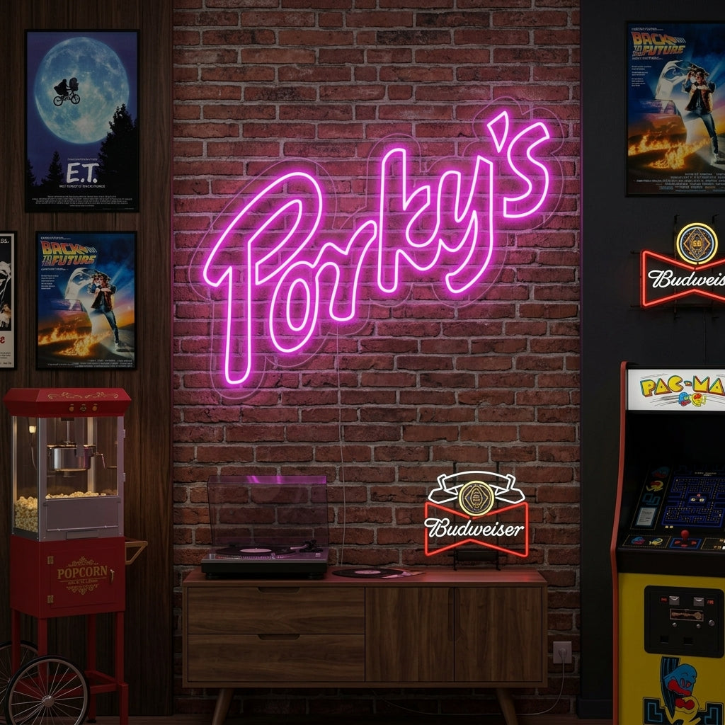 "Porky" Enseigne Lumineuse en Néon
