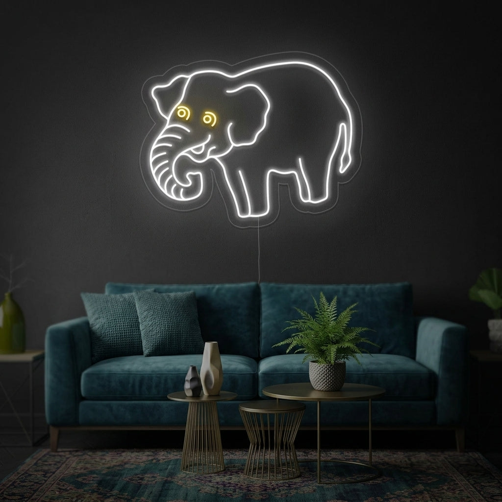 "Éléphant" Enseigne Lumineuse en Néon