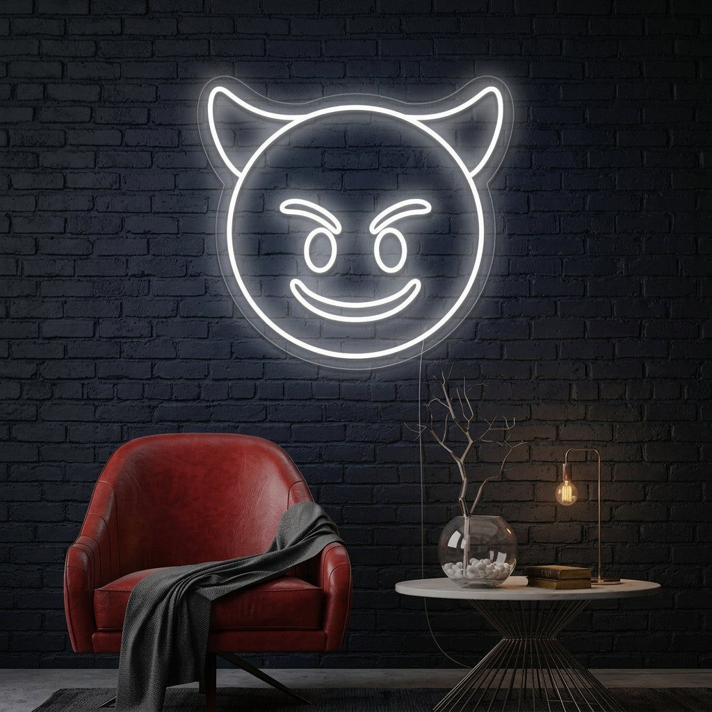 "Emoji Diablotin" Enseigne Lumineuse en Néon