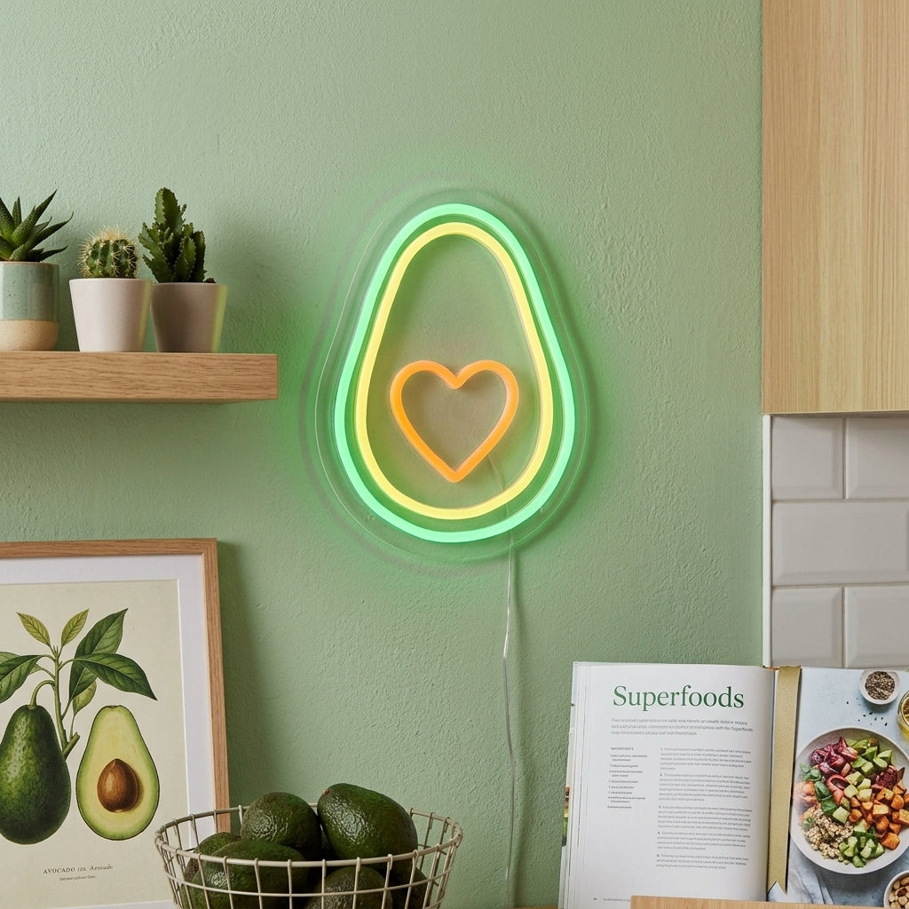 "Coeur D'Avocat" Enseigne Lumineuse en Néon