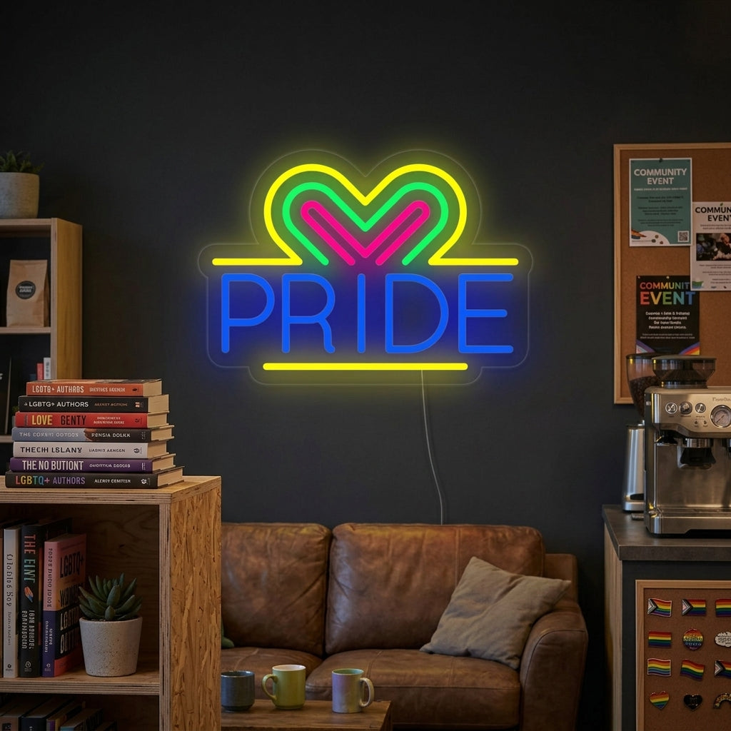 "LGBT, PRIDE, Cœurs" Lumineuse en Néon