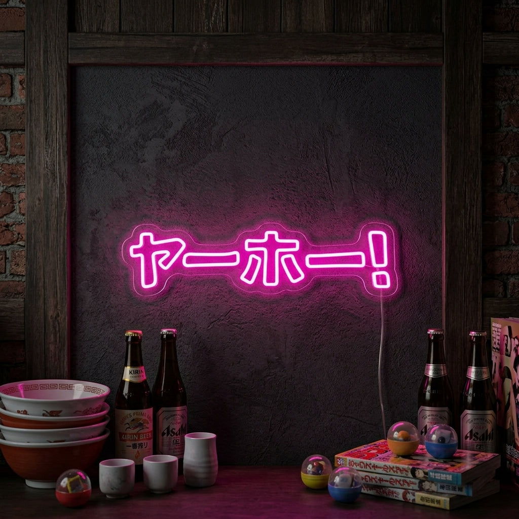 "Katakana Japonais Yahoo" Enseigne Lumineuse en Néon
