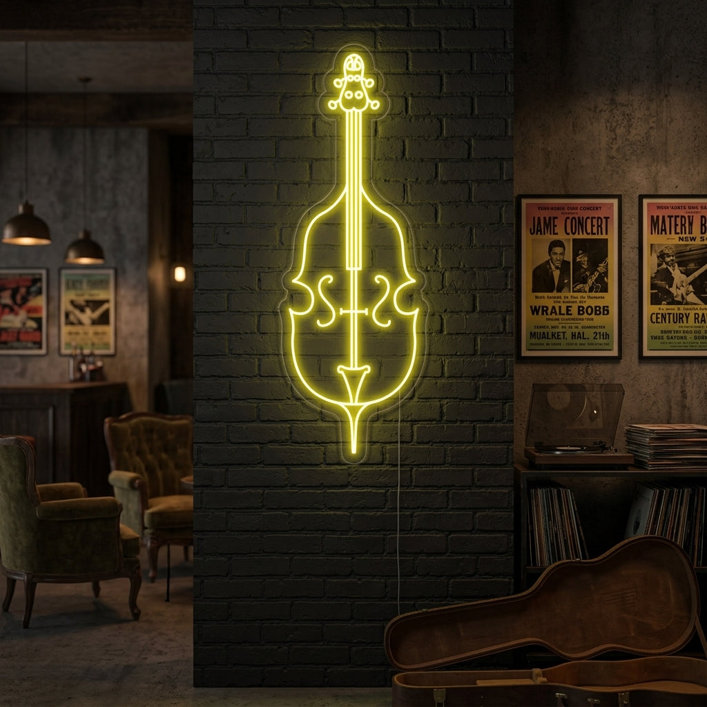 "Violoncelle" Enseigne Lumineuse en Néon