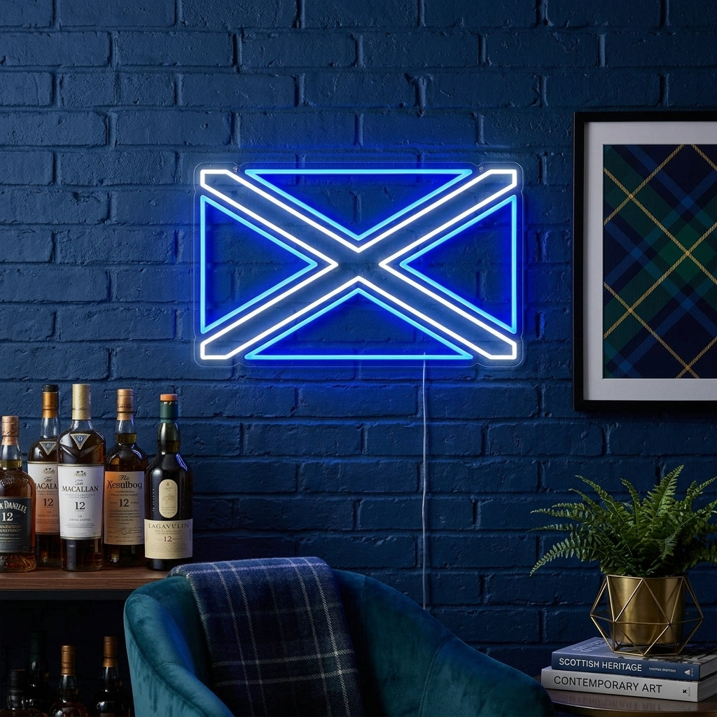 "Drapeau De L'Écosse" Enseigne Lumineuse en Néon