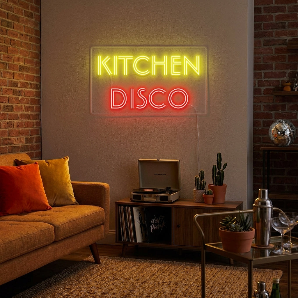 "Kitchen DISCO" Enseigne Lumineuse en Néon