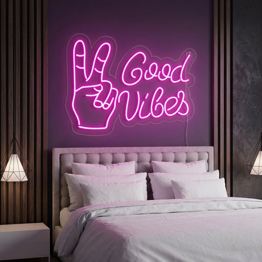"Good Vibes With Yes" Enseigne Lumineuse en Néon