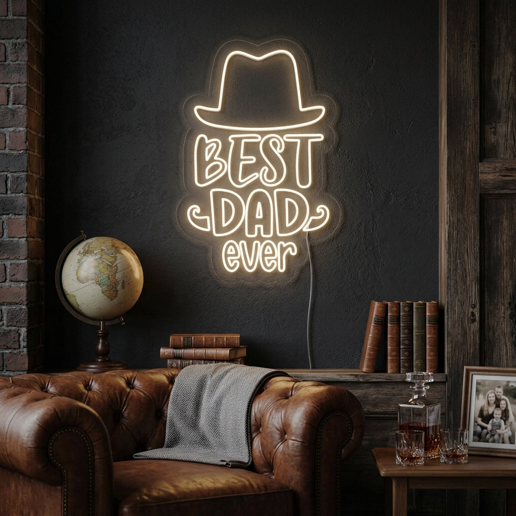 "Best Dad Ever" Enseigne Lumineuse en Néon