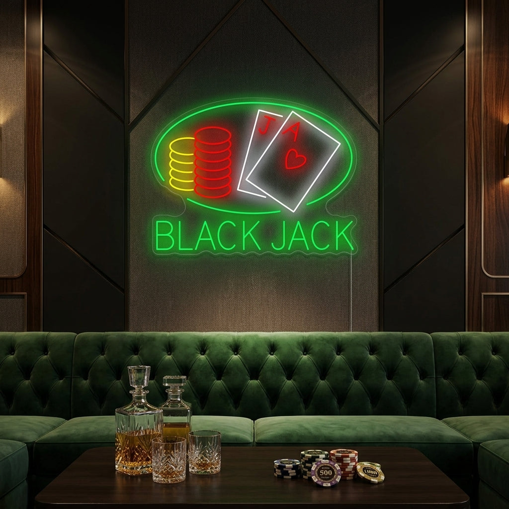 "Black Jack" Enseigne néon