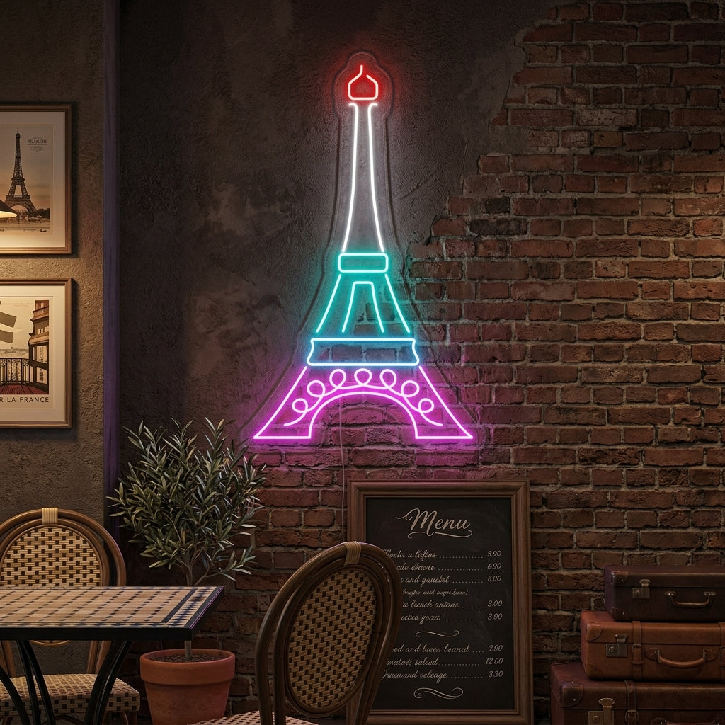 "Tour Eiffel" Enseigne Lumineuse en Néon