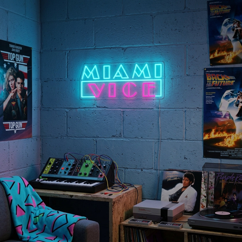 "Miami Série Télévisée" Enseigne Lumineuse en Néon