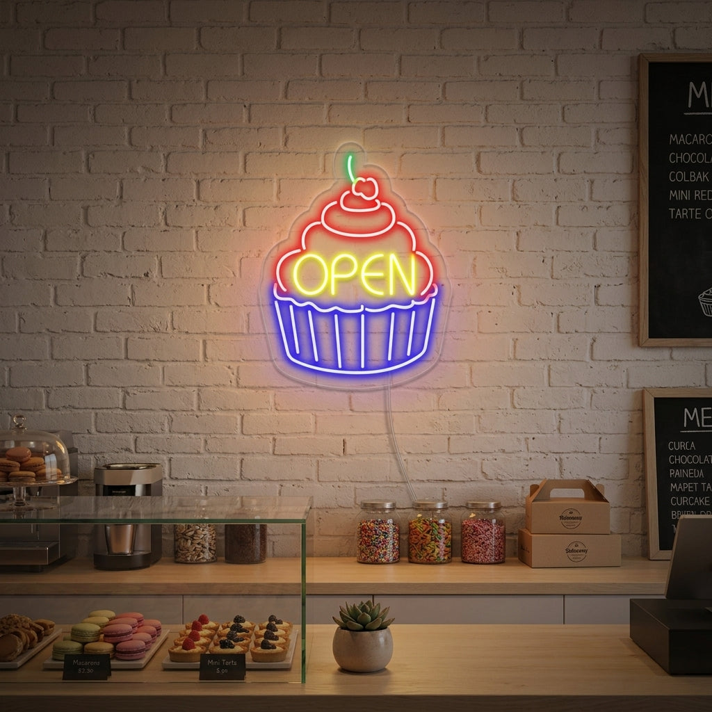"Cupcake Open" Lumineuse en Néon