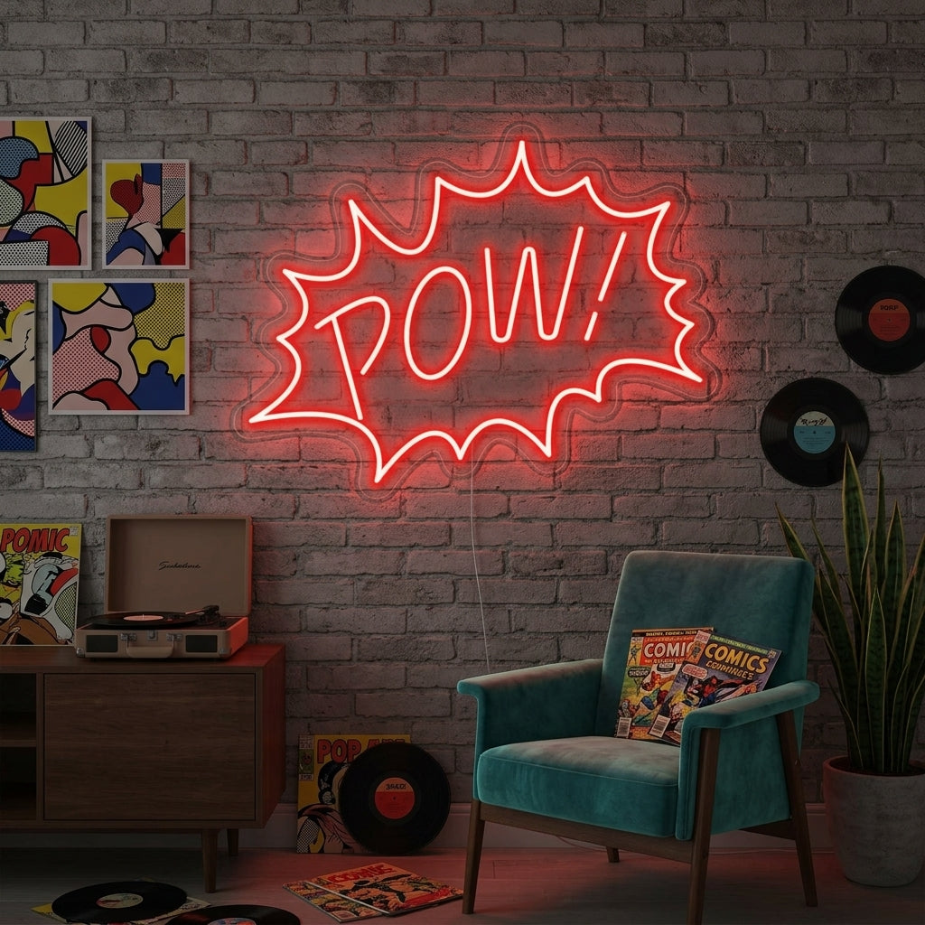 "Pow" Enseigne Lumineuse en Néon