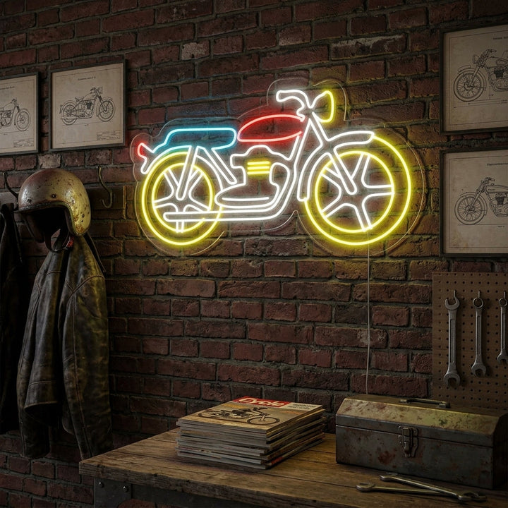 "Moto" Enseigne Lumineuse en Néon