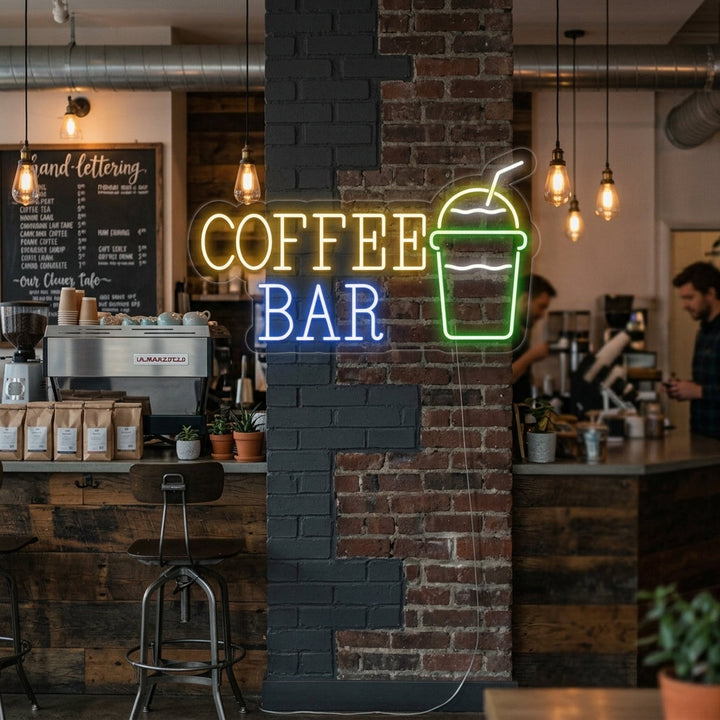 "Tasse à café, Coffee Bar" Lumineuse en Néon
