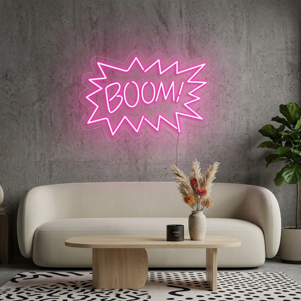 "Boom" Enseigne Lumineuse en Néon