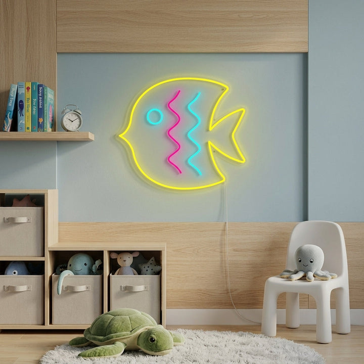 "Poisson Tropical, Décoration De Chambre D'Enfant" Enseigne Lumineuse en Néon