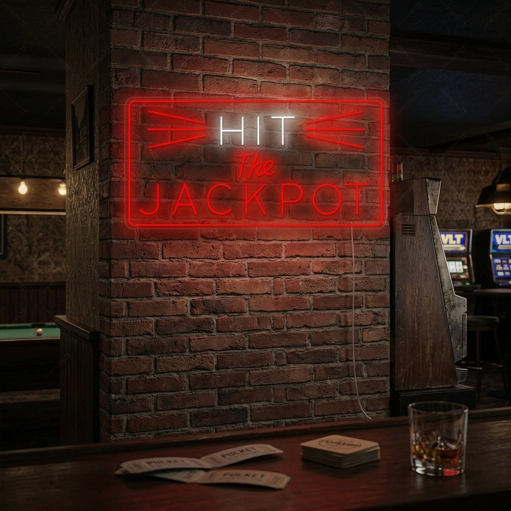 "Hit The Jackpot" Enseigne néon