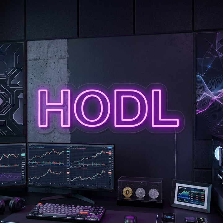 "Cryptomonnaie Hodl" Enseigne Lumineuse en Néon