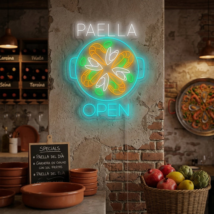 "Paella Open" Enseigne néon