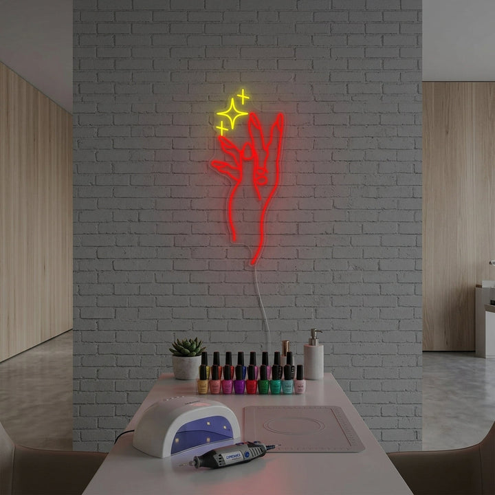 "Magasin De Manucure Main-Ongle" Enseigne Lumineuse en Néon