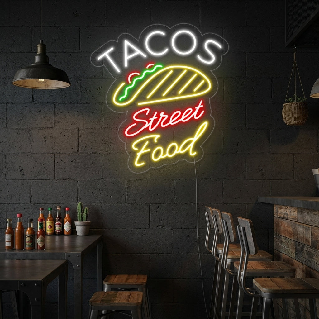 "Tacos Sweet Food" Enseigne Lumineuse en Néon