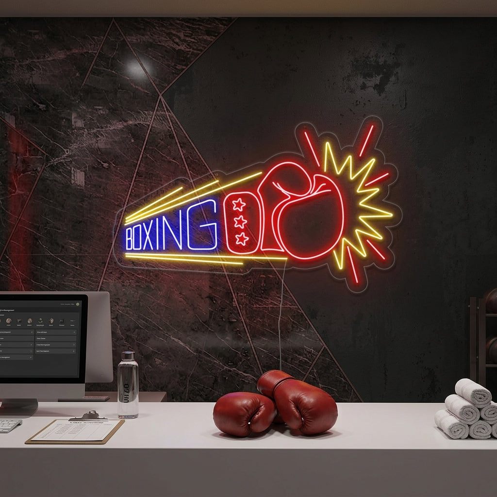 "Boxing, Gants de boxe" Lumineuse en Néon