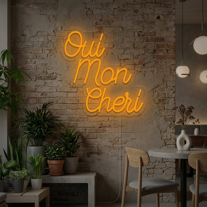 "Oui Mon Cheri French Oh Sweety" Enseigne Lumineuse en Néon
