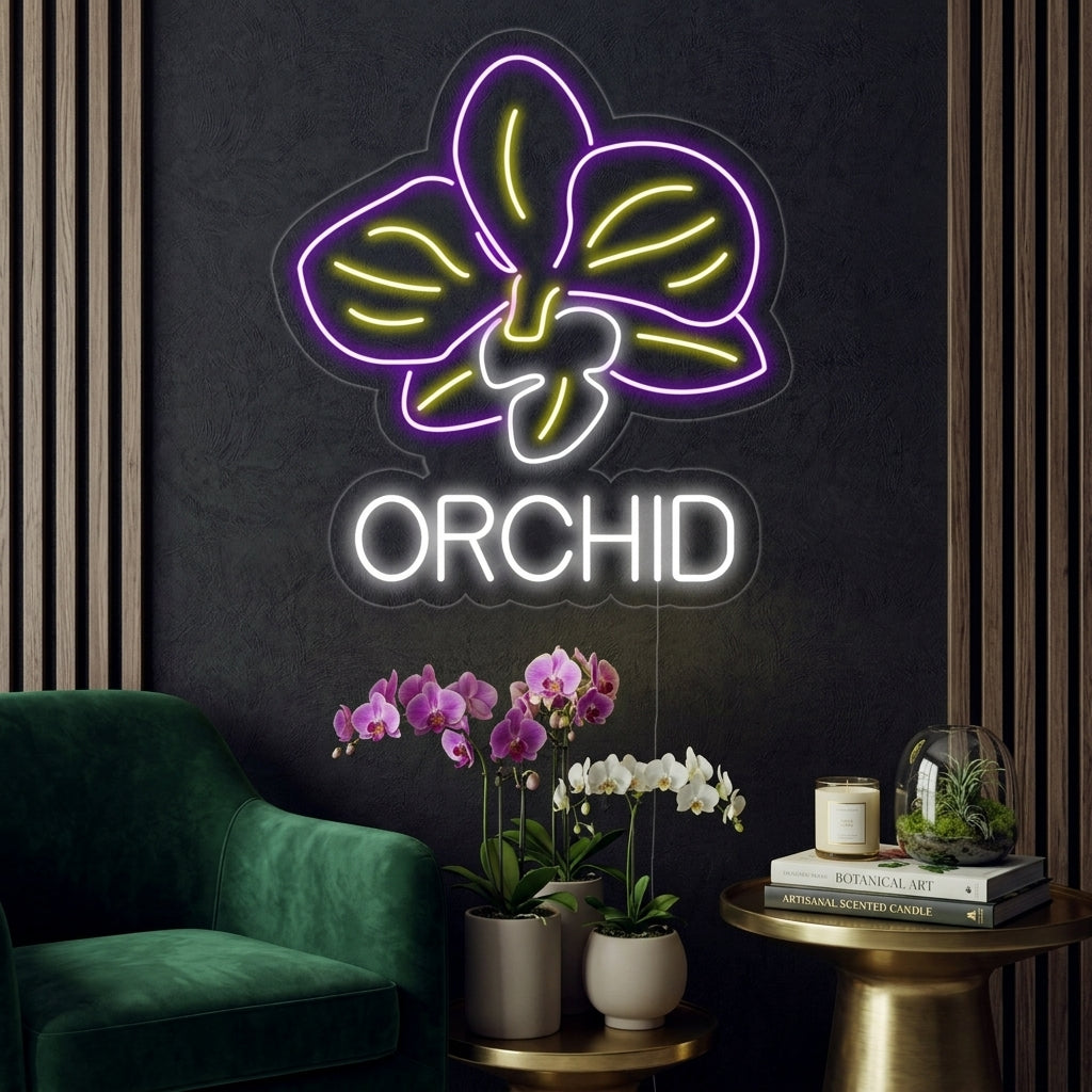 "Orchid, fleur d'orchidée" Lumineuse en Néon