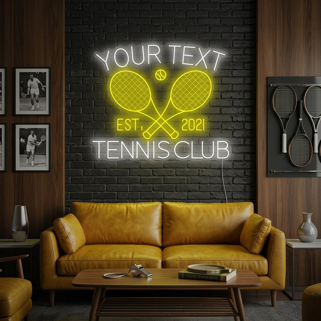 "Club de tennis personnalisé" Enseigne néon