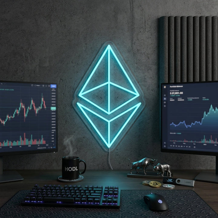 "Ethereum Eth" Enseigne Lumineuse en Néon
