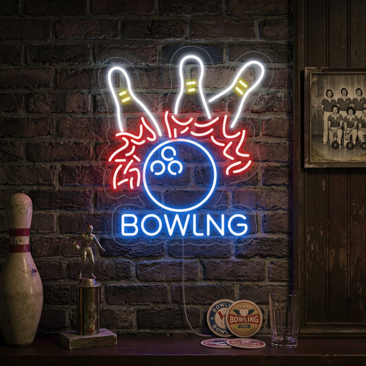 "Boule De Bowling" Enseigne Lumineuse en Néon