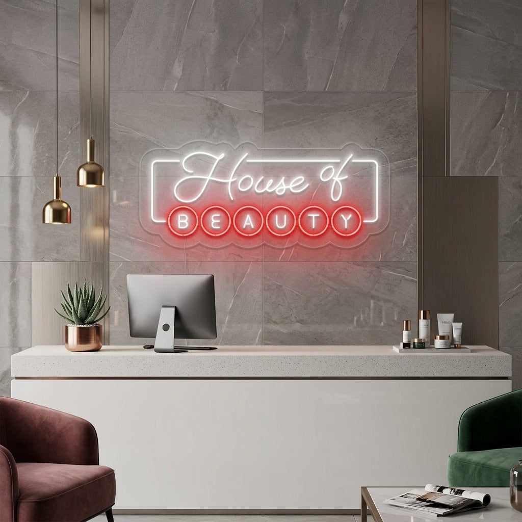 "House of Beauty" Enseigne Lumineuse en Néon